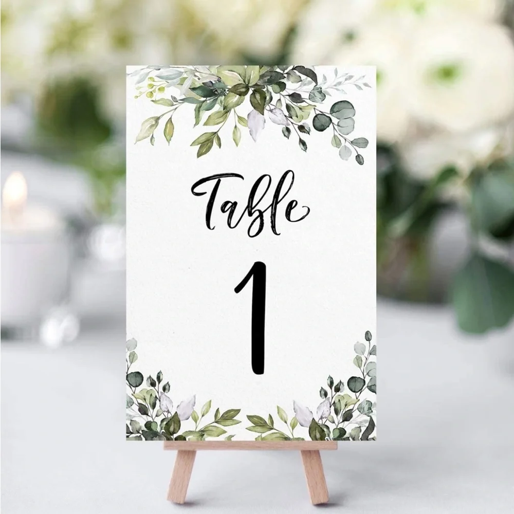 New in Package Table Cards 1-25 Printed on Both Sides Set of 26 Cards Greenery